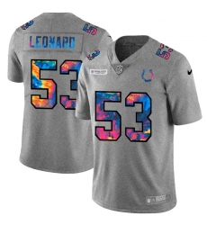 Indianapolis Colts 53 Darius Leonard Men Nike Multi Color 2020 NFL Crucial Catch NFL Jersey Greyheather