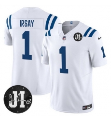 Men Indianapolis Colts 1 Jim Irsay White 2025 F U S E  Jim Irsay Patch Vapor Limited Stitched Football Jersey Men Indianapolis Colts 1 Jim Irsay White 2025 F U S E  Jim Irsay Patch Vapor Limited Stitched Football Jersey