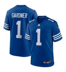 Men Indianapolis Colts 1 Sauce Gardner Blue 2025 Stitched Game Jersey Men Indianapolis Colts 1 Sauce Gardner Blue 2025 Stitched Game Jersey