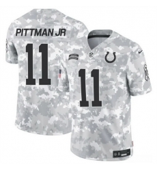 Men Indianapolis Colts 11 Michael Pittman Jr  2024 F U S E Arctic Camo Salute To Service Limited Stitched Football Jersey