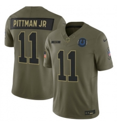 Men Indianapolis Colts 11 Michael Pittman Jr  Olive 2025 F U S E  Salute to Service Limited Stitched Football Jersey Men Indianapolis Colts 11 Michael Pittman Jr  Olive 2025 F U S E  Salute to Service Limited Stitched Football Jersey