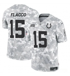 Men Indianapolis Colts 15 Joe Flacco 2024 F U S E Arctic Camo Salute To Service Limited Stitched Football Jersey