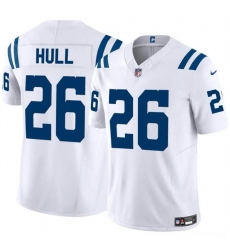 Men Indianapolis Colts 26 Evan Hull White 2024 F U S E  Vapor Limited Stitched Football Jersey