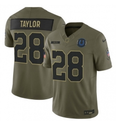 Men Indianapolis Colts 28 Jonathan Taylor Olive 2025 F U S E  Salute to Service Limited Stitched Football Jersey Men Indianapolis Colts 28 Jonathan Taylor Olive 2025 F U S E  Salute to Service Limited Stitched Football Jersey