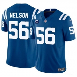 Men Indianapolis Colts 56 Quenton Nelson Blue 2024 F U S E  With 4 Star C Patch Vapor Limited Stitched Football Jersey