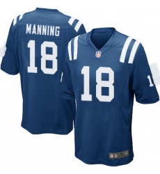 Men Nike Indianapolis Colts 18 Peyton Manning Game Royal Blue Team Color NFL Jersey