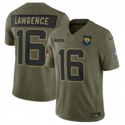 Men Jacksonville Jaguars 16 Trevor Lawrence Olive 2025 Salute to Service Limited Stitched Football Jersey Men Jacksonville Jaguars 16 Trevor Lawrence Olive 2025 Salute to Service Limited Stitched Football Jersey