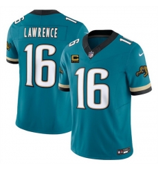 Men Jacksonville Jaguars 16 Trevor Lawrence Teal 2025 F U S E  With 4 Star C Patch Prowler Throwback Vapor Limited Stitched Football Jersey Men Jacksonville Jaguars 16 Trevor Lawrence Teal 2025 F U S E  With 4 Star C Patch Prowler Throwback Vapor Limited Stitched Football Jersey