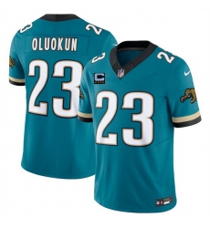 Men Jacksonville Jaguars 23 Foye Oluokun Teal 2025 F U S E  With 4 Star C Patch Prowler Throwback Vapor Limited Stitched Football Jersey Men Jacksonville Jaguars 23 Foye Oluokun Teal 2025 F U S E  With 4 Star C Patch Prowler Throwback Vapor Limited Stitched Football Jersey
