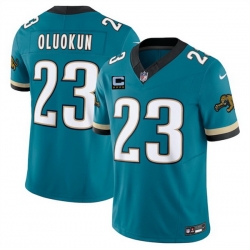 Men Jacksonville Jaguars 23 Foye Oluokun Teal 2025 F U S E  With 4 Star C Patch Prowler Throwback Vapor Limited Stitched Football Jersey Men Jacksonville Jaguars 23 Foye Oluokun Teal 2025 F U S E  With 4 Star C Patch Prowler Throwback Vapor Limited Stitched Football Jersey