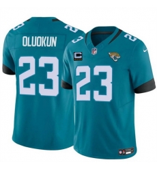 Men Jacksonville Jaguars 23 Foye Oluokun Teal 2025 F U S E  With 4 Star C Patch Vapor Untouchable Limited Stitched Jersey Men Jacksonville Jaguars 23 Foye Oluokun Teal 2025 F U S E  With 4 Star C Patch Vapor Untouchable Limited Stitched Jersey
