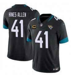 Men Jacksonville Jaguars 41 Josh Hines Allen Black 2025 With 4 Star C Patch F U S E  Vapor Limited Stitched Football Jersey Men Jacksonville Jaguars 41 Josh Hines Allen Black 2025 With 4 Star C Patch F U S E  Vapor Limited Stitched Football Jersey