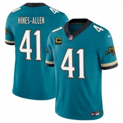 Men Jacksonville Jaguars 41 Josh Hines Allen Teal 2025 F U S E  With 4 Star C Patch Prowler Throwback Vapor Limited Stitched Football Jersey Men Jacksonville Jaguars 41 Josh Hines Allen Teal 2025 F U S E  With 4 Star C Patch Prowler Throwback Vapor Limited Stitched Football Jersey