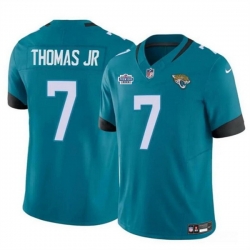 Men Jacksonville Jaguars 7 Brian Thomas Jr Teal 2024 Draft Vapor Untouchable Limited Stitched Jersey