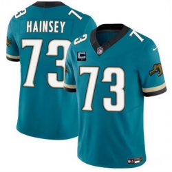 Men Jacksonville Jaguars 73 Robert Hainsey Teal 2025 F U S E  With 1 Star C Patch Prowler Throwback Vapor Limited Stitched Football Jersey Men Jacksonville Jaguars 73 Robert Hainsey Teal 2025 F U S E  With 1 Star C Patch Prowler Throwback Vapor Limited Stitched Football Jersey