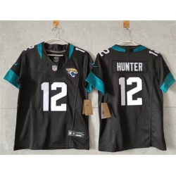 Women Jacksonville Jaguars 12 Travis Hunter Black 2024 F U S E Vapor Limited Stitched Football Jersey  Women Jacksonville Jaguars 12 Travis Hunter Black 2024 F U S E Vapor Limited Stitched Football Jersey