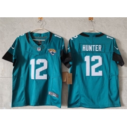Women Jacksonville Jaguars 12 Travis Hunter Teal 2024 F U S E Vapor Limited Stitched Football Jersey  Women Jacksonville Jaguars 12 Travis Hunter Teal 2024 F U S E Vapor Limited Stitched Football Jersey