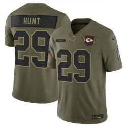 Men Kansas City Chiefs 29 Kareem Hunt Olive 2025 F U S E  Salute to Service Limited Stitched Football Jersey Men Kansas City Chiefs 29 Kareem Hunt Olive 2025 F U S E  Salute to Service Limited Stitched Football Jersey