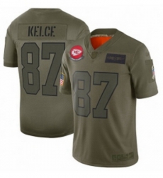 Men Kansas City Chiefs 87 Travis Kelce Limited Camo 2019 Salute to Service Football Jersey