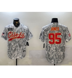 Men Kansas City Chiefs 95 Chris Jones 2024 Arctic Camo Salute To Service Stitched Baseball Jersey 3