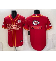 Men Kansas City Chiefs Red Gold Team Big Logo With Patch Cool Base Stitched Baseball Jerseys Men Kansas City Chiefs Red Gold Team Big Logo With Patch Cool Base Stitched Baseball Jerseys