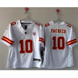 Women Kansas City Chiefs 10 Isiah Pacheco White 2023 F U S E  Vapor Untouchable Limited Stitched Jersey  Women Kansas City Chiefs 10 Isiah Pacheco White 2023 F U S E  Vapor Untouchable Limited Stitched Jersey