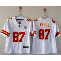 Women Kansas City Chiefs 87 Travis Kelce White 2023 F U S E  Vapor Untouchable Limited Stitched Jersey  Women Kansas City Chiefs 87 Travis Kelce White 2023 F U S E  Vapor Untouchable Limited Stitched Jersey