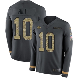 Nike Chiefs #10 Tyreek Hill Anthracite Salute to Service Youth Long Sleeve Jersey Nike Chiefs #10 Tyreek Hill Anthracite Salute to Service Youth Long Sleeve Jersey