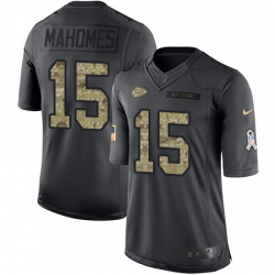 Nike Chiefs #15 Patrick Mahomes Black Youth Stitched NFL Limited 2016 Salute to Service Jersey Nike Chiefs #15 Patrick Mahomes Black Youth Stitched NFL Limited 2016 Salute to Service Jersey