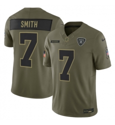 Men Las Vegas Raiders 7 Geno Smith Olive 2025 F U S E  Salute to Service Limited Stitched Football Jersey Men Las Vegas Raiders 7 Geno Smith Olive 2025 F U S E  Salute to Service Limited Stitched Football Jersey
