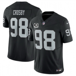 Men Las Vegas Raiders 98 Maxx Crosby Black 2025 F U S E  With 4 Star C Patch Vapor Untouchable Limited Stitched Football Jersey Men Las Vegas Raiders 98 Maxx Crosby Black 2025 F U S E  With 4 Star C Patch Vapor Untouchable Limited Stitched Football Jersey