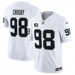 Men Las Vegas Raiders 98 Maxx Crosby White 2025 F U S E  With 4 Star C Patch Vapor Untouchable Limited Stitched Football Jersey Men Las Vegas Raiders 98 Maxx Crosby White 2025 F U S E  With 4 Star C Patch Vapor Untouchable Limited Stitched Football Jersey