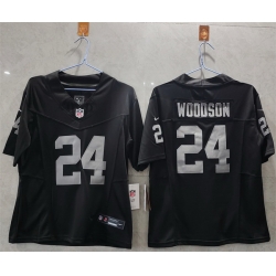 Women Las Vegas Raiders 24 Charles Woodson Black 2025 F U S E  Vapor Stitched Jersey  Women Las Vegas Raiders 24 Charles Woodson Black 2025 F U S E  Vapor Stitched Jersey