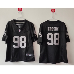 Women Las Vegas Raiders 98 Maxx Crosby Black 2025 F U S E  Vapor Stitched Jersey  Women Las Vegas Raiders 98 Maxx Crosby Black 2025 F U S E  Vapor Stitched Jersey