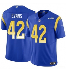 Men Los Angeles Rams 42 Ethan Evans Blue 2025 F U S E  Vapor Untouchable Stitched Football Jersey Men Los Angeles Rams 42 Ethan Evans Blue 2025 F U S E  Vapor Untouchable Stitched Football Jersey