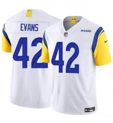 Men Los Angeles Rams 42 Ethan Evans White 2025 F U S E  Vapor Untouchable Stitched Football Jersey Men Los Angeles Rams 42 Ethan Evans White 2025 F U S E  Vapor Untouchable Stitched Football Jersey