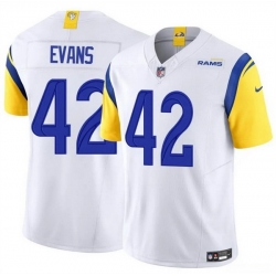 Men Los Angeles Rams 42 Ethan Evans White 2025 F U S E  Vapor Untouchable Stitched Football Jersey Men Los Angeles Rams 42 Ethan Evans White 2025 F U S E  Vapor Untouchable Stitched Football Jersey