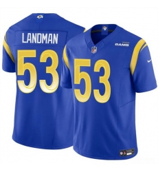 Men Los Angeles Rams 53 Nate Landman Blue 2025 F U S E  Vapor Untouchable Stitched Football Jersey Men Los Angeles Rams 53 Nate Landman Blue 2025 F U S E  Vapor Untouchable Stitched Football Jersey
