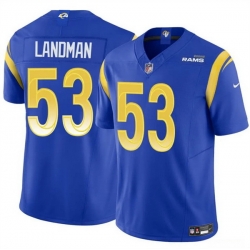 Men Los Angeles Rams 53 Nate Landman Blue 2025 F U S E  Vapor Untouchable Stitched Football Jersey Men Los Angeles Rams 53 Nate Landman Blue 2025 F U S E  Vapor Untouchable Stitched Football Jersey