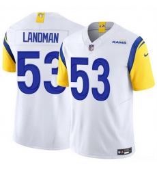 Men Los Angeles Rams 53 Nate Landman White 2025 F U S E  Vapor Untouchable Stitched Football Jersey Men Los Angeles Rams 53 Nate Landman White 2025 F U S E  Vapor Untouchable Stitched Football Jersey