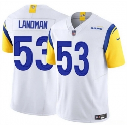 Men Los Angeles Rams 53 Nate Landman White 2025 F U S E  Vapor Untouchable Stitched Football Jersey Men Los Angeles Rams 53 Nate Landman White 2025 F U S E  Vapor Untouchable Stitched Football Jersey