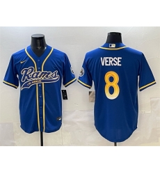 Men Los Angeles Rams 8 Jared Verse Royal Cool Base Stitched Baseball Jersey Men Los Angeles Rams 8 Jared Verse Royal Cool Base Stitched Baseball Jersey