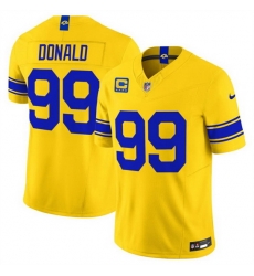 Men Los Angeles Rams 99 Aaron Donald Gold Classic Sol 2026 F U S E 4 Star C Patch Vapor Limited Stitched Football Jersey Men Los Angeles Rams 99 Aaron Donald Gold Classic Sol 2026 F U S E 4 Star C Patch Vapor Limited Stitched Football Jersey