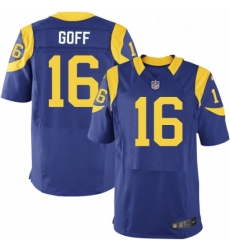 Men Nike Los Angeles Rams 16 Jared Goff Royal Blue Alternate Vapor Untouchable Elite Player NFL Jersey