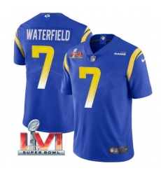 Nike Los Angeles Rams 7 Bob Waterfield Royal 2022 Super Bowl LVI Vapor Limited Jersey