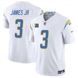 Men Los Angeles Chargers 3 Derwin James JR White 2025 F U S E With 4 Star C Patch Vapor Limited Stitched Football Jersey Men Los Angeles Chargers 3 Derwin James JR White 2025 F U S E With 4 Star C Patch Vapor Limited Stitched Football Jersey