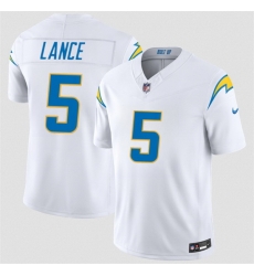 Men Los Angeles Chargers 5 Trey Lance White 2026 F U S E Vapor Limited Stitched Football Jersey Men Los Angeles Chargers 5 Trey Lance White 2026 F U S E Vapor Limited Stitched Football Jersey