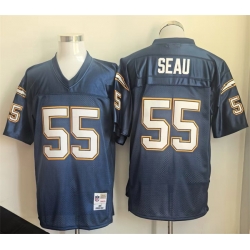 Men Los Angeles Chargers 55 Junior Seau Navy Throwback Stitched Jersey Men Los Angeles Chargers 55 Junior Seau Navy Throwback Stitched Jersey