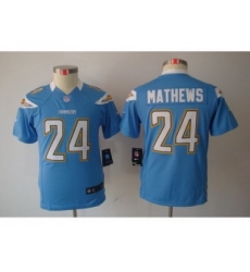 Nike Youth NFL San Diego Chargers #24 Ryan Mathews Lt.Blue Jerseys