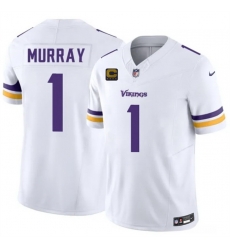Men Minnesota Vikings 1 Kyler Murray White 2026 F U S E 4 Star C Patch Vapor Untouchable Limited Stitched Jersey Men Minnesota Vikings 1 Kyler Murray White 2026 F U S E 4 Star C Patch Vapor Untouchable Limited Stitched Jersey